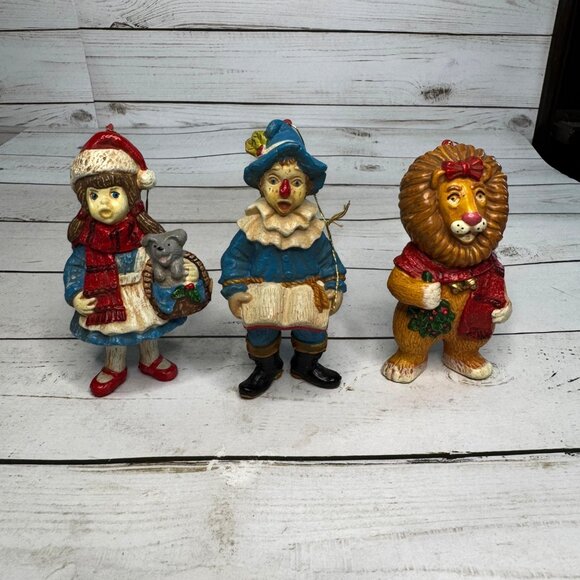 Kurt Adler Wizard of Oz Ornaments Set of 3 Dorothy Scarecrow Lion Santa’s World - Picture 1 of 11